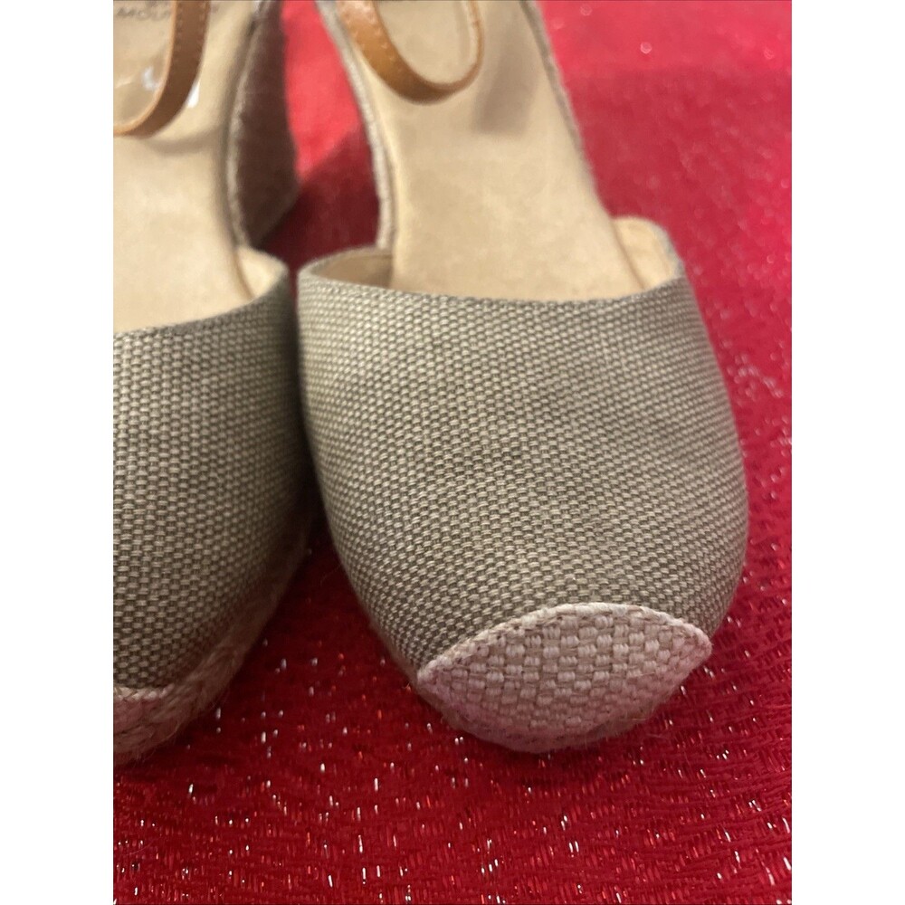 White Mountain Espadrille Wedge sandals 8W Mamba Neutral - Picture 4 of 16